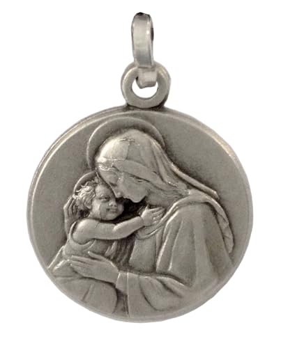 925 STERLING SILVER MADONNA WITH JESUS CHILD MEDAL - THE PATRON SAINTS MEDALS - 100% MADE IN ITALY2