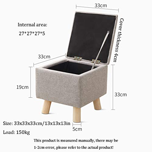 Banc de rangement pliant en lin gris pour optimiser votre salon - 3