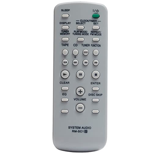 VINABTY RM-SC1 Replacement Remote Control Compatible with Sony Mini Hi-Fi Audio System MHC-GX450 CMT-NE3 MHC-GX250 MHC‑GX450 CMT‑NE3 MHC‑GX250 CMT-GPX5 MHC-RG100 MHC-RG121 MHCGX450 CMTNE3