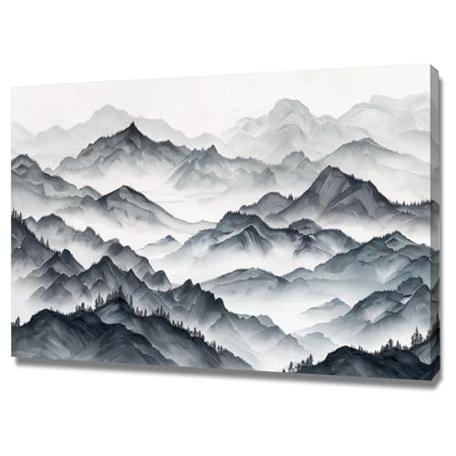 Impression sur toile intissée de paysage nature pour décoration murale salon encadrée