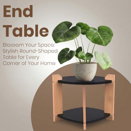 Image of Modern Square Side Table, Home Decor for Living Room, Bed Side Tables for Bed Room, stools for Home, Furniture for Home, 2-Tier White Shelves