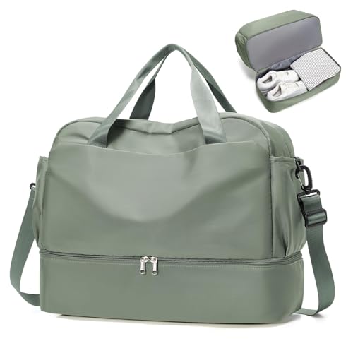 SZLX for Ryanair Airlines Cabin Bag 40x20x25 Underseat Foldable Travel Duffel Bag Holdall Tote Carry on Hand Luggage Overnight for Women and Men 20L, Olive Green