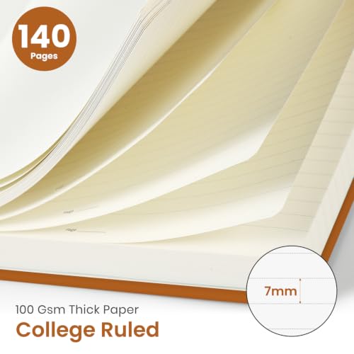 Image of Taja Lined Spiral Notebook for Work, 5.7 inchx7.9 inch Spiral Journal College Ruled