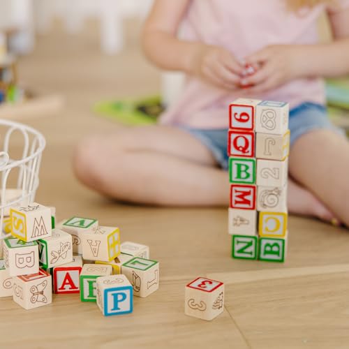 Melissa & Doug 1900 Deluxe Abc/123 1-Inch Blocks Set With Storage Pouch (50 Pcs) - Letters And Numbers/Abc Classic Wooden Blocks thumb #5