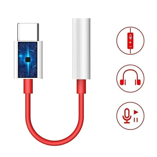Image of Etguuds Charger Compatible with Oneplus Type C to 3.5mm Audio Jack Converter Splitter Adapter Headphones Jack for Earphon