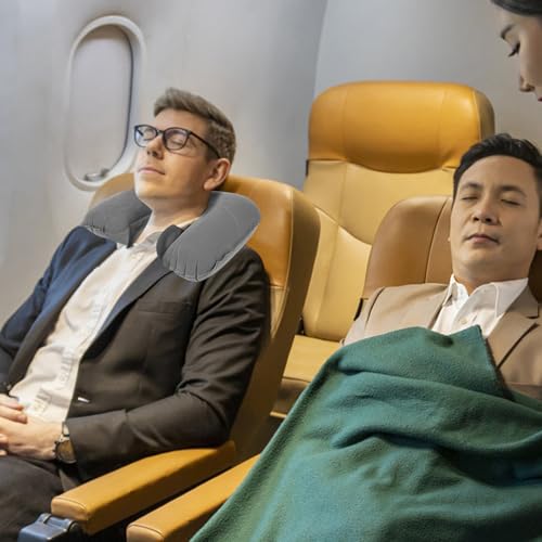 Almohada Inflable de Viaje U-Shaped Gris Compacta miniatura 6