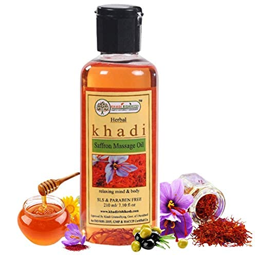 KHADI RISHIKESH Herbal Saffron Massage Oil For Full Body ,Relieves Pain & Stress ,Skin Lighening Brightening Glowing Complexion ,Reduce Body Acne-Daily Use Body Massage Oil-Women & Men -210Ml,WITH KEYCHAIN FREE (B0B5GV7H1V) Amazon Price History, Amazon Price Tracker
