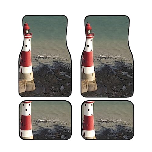 Tapis de sol pour voiture BAFAFA lot de 4 avec motif phare dans l'eau pour SUV et camions