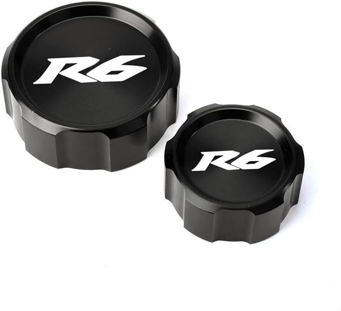 TEMKIN W for Yamaha YZF-R6 YZF R6 YZFR6 2000-2020 2019 Motorcycle Red Front Rear Fluid Cylinder Master Reservoir Cover Y (Color : FRBC Black)