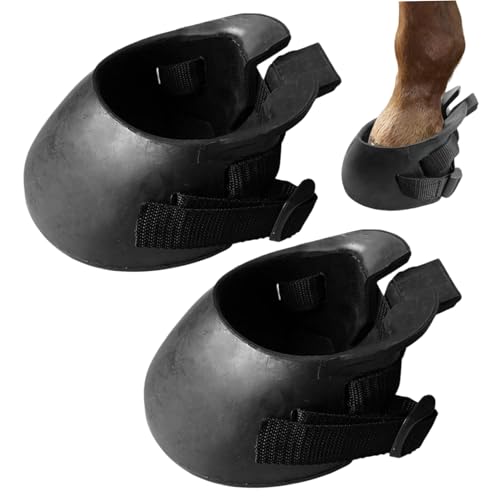 1 Pair Horse Hoof Boots for Horses, Rubber Protective Hoof Boots for Wound Management, Laminitis, Abscess Treatment, Horse Tack, M, Tack