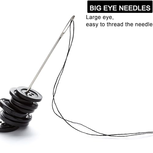 KYUEWRT 25 Large Eye Embroidery Needles, 5 Sizes Big Eye Hand Sewing Needles with Exquisite Aluminum Storage Tub for Stitching, Sewing and Hand-Made Projects - Image 4