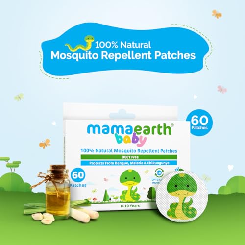 Image of Mamaearth Baby 100% Natural Mosquito Repellent Patches - 60 Pcs | DEET-free | Up to 12 Hrs Protection | Water-proof | No Harmful Chemicals