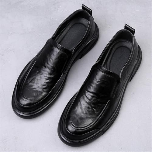 Men's Genuine Leather Slip-On Loafers Business Casual Breathable Comfortable Dress Shoes Soft Sole Dad Footwear2