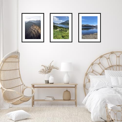 Image of JCJMY 16x22 Picture Frame with 12x18 Mat, Display Photo 12x18 with Mat or 16 x 22 Without Mat, Wall Hanging Large 16 by 22 Poster Frame with Plexiglass, Black