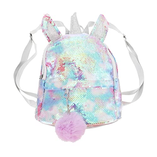 1pc Sequined Backpack for Boys and Girls Storage Bag Capacity Separate Compartments for School Outdoor Use Pu and Materials