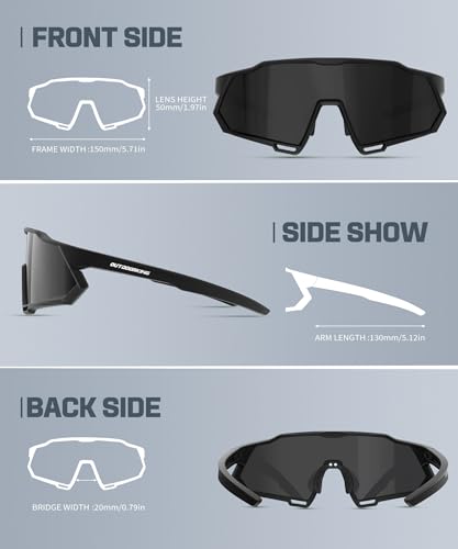 Image of Sport Polarized Sunglasses for Men and Women, Stylish and Lightweight Cycling Sunglasses with UV400 Protection