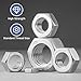 BNUOK 10 Pack M12-1.75 Hex Nuts, Stainless Steel 304 (18-8) Hex Nut, M12 Nuts Standard Metric Coarse Thread Hex Machine Screw Nuts