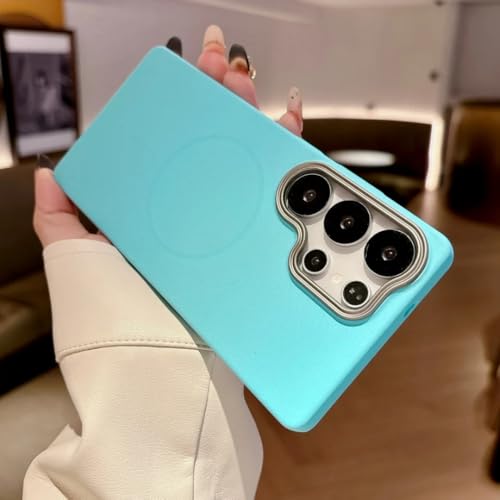 Coque rigide Samsung S23 ultra-fine en polycarbonate mat bleu clair magnétique
