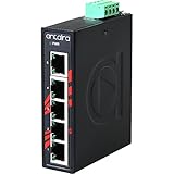 Antaira LNX-C500-T Industrial-Grade Compact 5-Port Unmanaged Fast Ethernet Switch, DIN-Rail Mount, -40 to 75°C Operating Temperature, Redundant 12 to 48 VDC Power Input