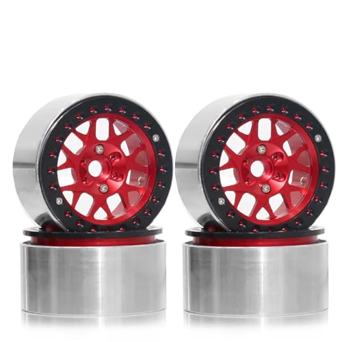 RCr[hbNzC[ For Axial For SCX10 For Traxxas D90 For Redcat Gen8 VS4-10 1/10 ^ 1.9C` r[hbNzC[ nu 12mm Zp RCJ[p[c(Red)