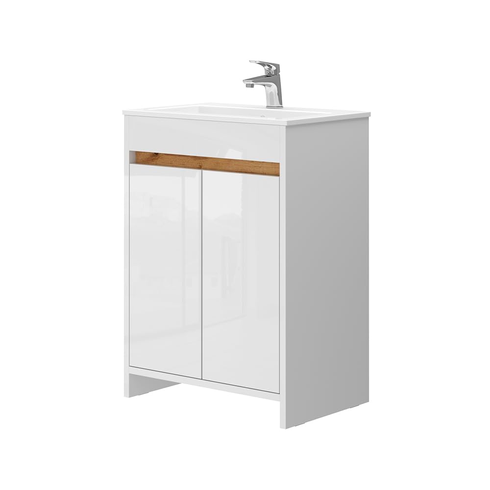 Vicco Meubles Bain Lemgo, Blanc Haute Brillance 59.6 cm