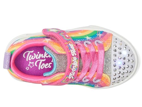 Skechers Girls Twinkle Sparks-Starry Rainbow Sneaker, Hot Pink/Multi, 5 Toddler2