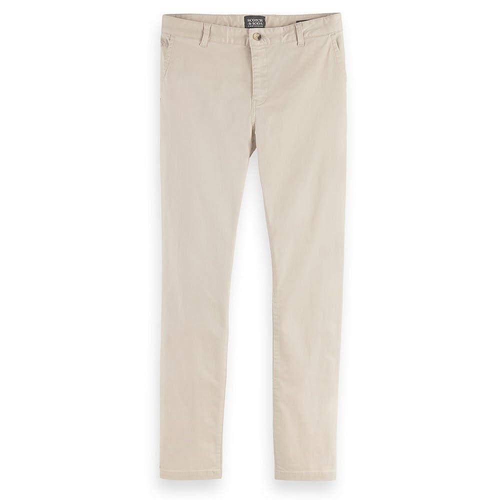 Scotch & Soda Herren Essential Regular Slim Fit - Stretch Cotton Chino Pants, Parchment 7347, 32W / 34L EU