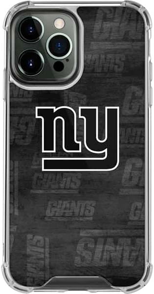 Skinit Clear Phone Case Compatible with iPhone 14 Pro Max - Officially Licensed NFL New York Giants Black & White Design