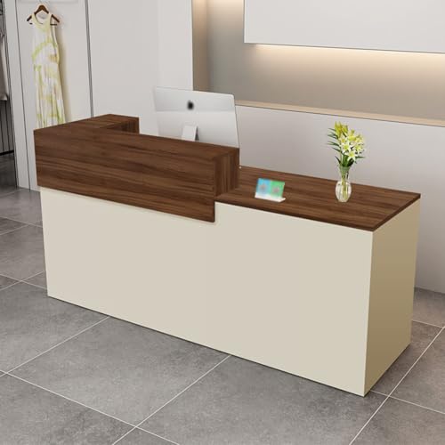 Modern reception desk,Computer workstation,With drawers and open shelves,Suitable for salons, offices, lobbies, retail stores, a