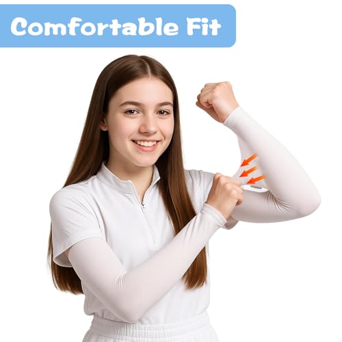 Basketball Sleeves Youth, 4 Pairs 11" Football Sleeves Youth for Boys and Girls (4 Colors)4