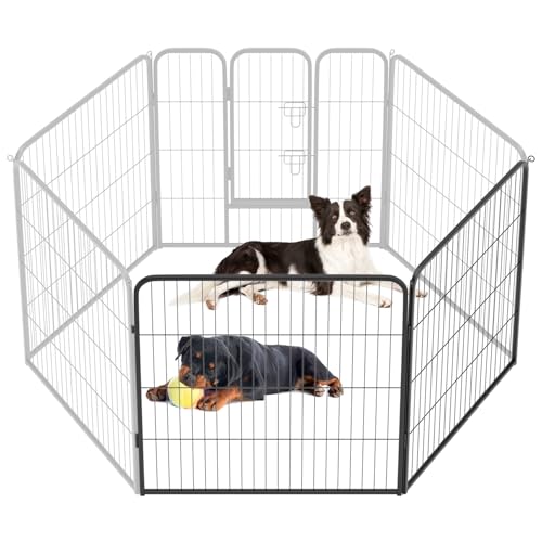 Image of BestPet | Dog Playpen Extender | 32 Inch, 2 Panels | Heavy Duty Metal Pet Exercise Pen | Indoor Outdoor Fence Panels | Rust-Resistant, Removable, Tool-Free Setup | Anti-Skid, Expandable Design