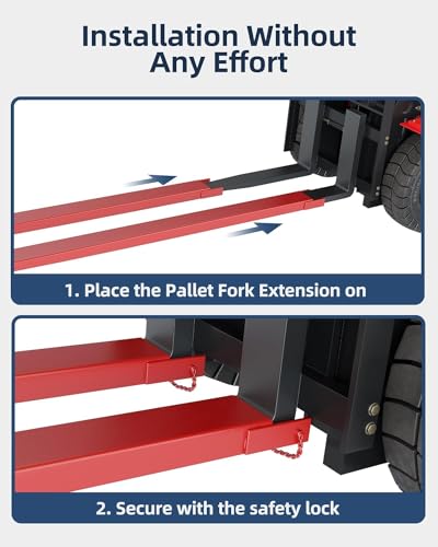 72" Forklift Pallet Extensions, Fork Extensions 5.3 Inch Width, 5500 LBS Capacity Heavy Duty Fork Extensions for Forklifts, 1 Pair Forklift Extensions for Forklift Truck (72 Inch)