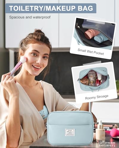 Image of Gym Bag Womens Mens with Shoes Compartment and Wet Pocket Travel Duffel Bag for Women for Plane Sport Gym Tote Bags with Toiletry Bag Waterproof Weekend Overnight Carry on Bag Hospital Holdalls