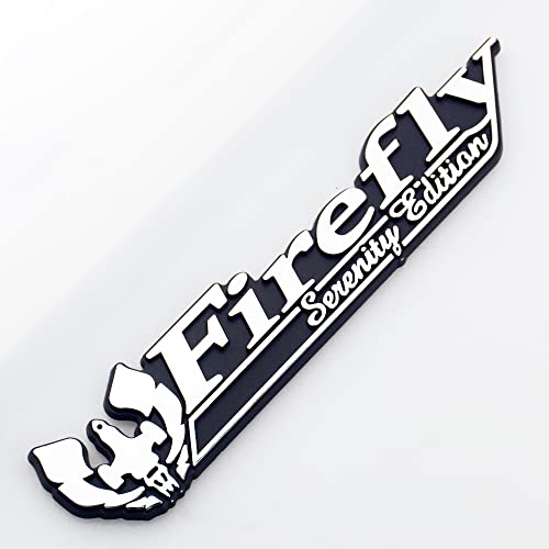 Image of 2Pc Firefly Serenity Edition Emblem 3D Badge Nameplate Decal Sticker Replacement for Universal Car Truck SUV (Silver Black)