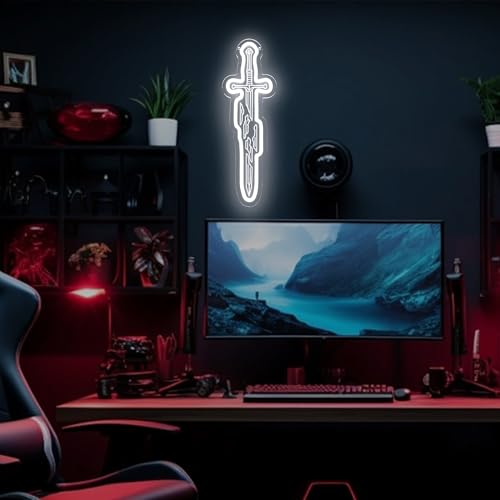 Image of Narsil Neon Sign, USB Powered LED Light for Room Decor | Fantasy Sword Wall Decor for Bedroom, Game Room, Party Decoration and Collectors Gift