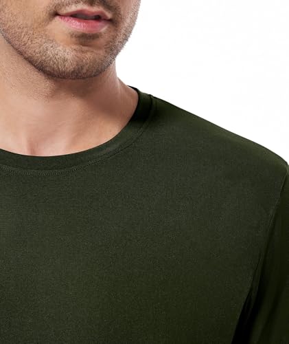 3 Pack Men's Cotton Shirt Loose Fit Long Sleeve T-Shirt Moisture Wicking Crew Neck Shirts Comfort Casual Base Layer Tops3