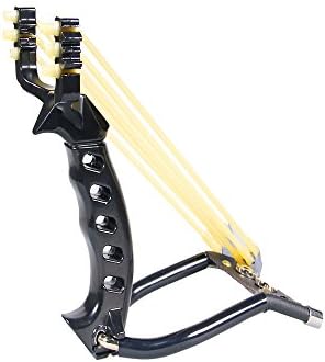 KEVENZ Professional Slingshot,Stainless Steel Outdoor Hunting Sling Shot, High Velocity Catapult with 3 Rubber Bands and 100 Extra Slingshot Ammo