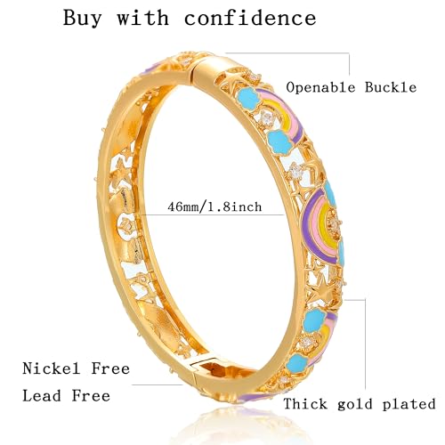 Image of Ethlyn Gifts for little girls Gold Plated Colorful Openable Kids Baby Girls Bangles Bracelets Birthday Gifts for 2years 4 years 5 years old girls