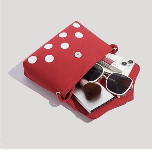 Bolso Tote para Mujer rojo con lunares estilo vintage miniatura 5