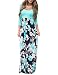 DUNEA Women's Maxi Dress Floral Printed Autumn 3/4 Sleeve Casual Tunic Long Maxi Dress (XX-Large, Green)