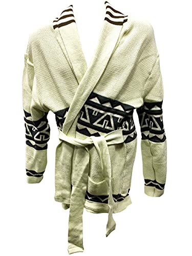 David Starsky Cardigan Sweater - Everyday Wear & Costume - 70s TV Show Gift Zebra Aztec Pattern Knit Tie Belt