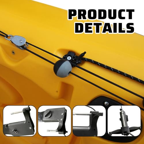 Xoeryoy 1 Set Kayak Rudder with Accessories, Sturdy & Tough Fishing Watercraft Canoe Boat Rudder Replacement Parts, Lightweight and Easy to Use, Kayak Steering Kit