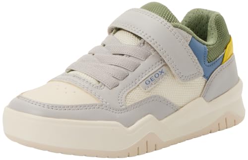 Geox J Perth Boy E Baskets pour garçon Gris/Vert Taille 36 EU
