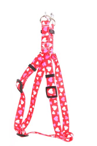 Yellow Dog Design Step-In Harness, X-Small, Red Hearts
