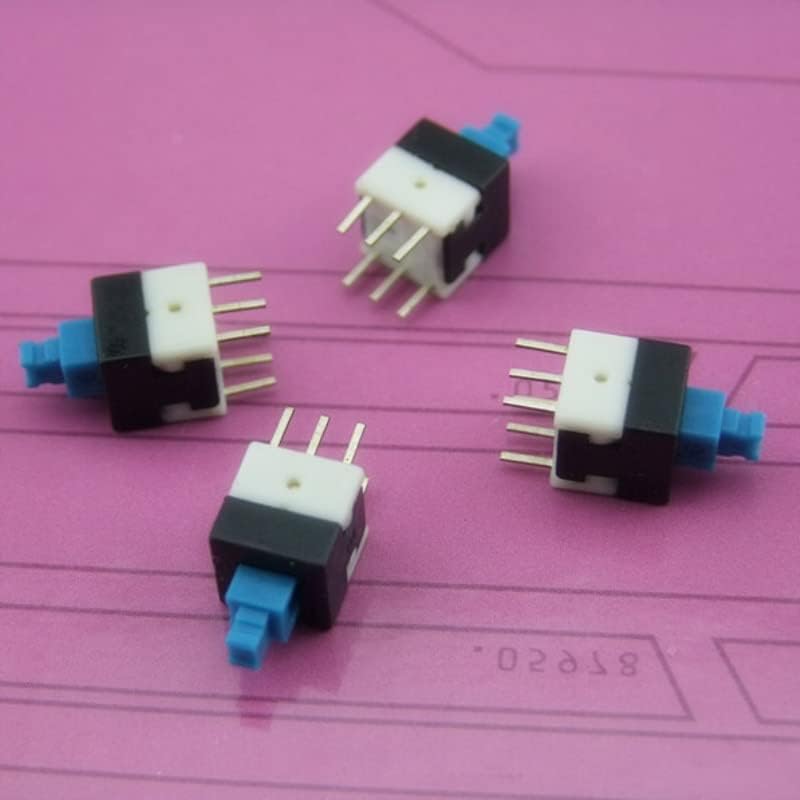 20PCS 8mmx8mm Blue Self-Locking Switch 500V AC/Min Button Key Micro Switch for DIY RC Models