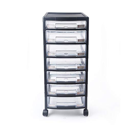 Preisvergleich Produktbild Bürocontainer Schubladenkommode Vertikale Aktenschränke aus Kunststoff Schubladen Organizer 7 Schublade Aktenschrank Multifunktionsaufbewahrungs Aktenschränke ( Farbe : Clear , Size : 38.5x31x72.3cm )