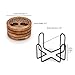Kimona Coasters Set of 4 Handmade Round Wooden Tree of Life Coasters for Drinks with Iron Holder for Any Table Type for Bar Kitchen Home Apartment (4