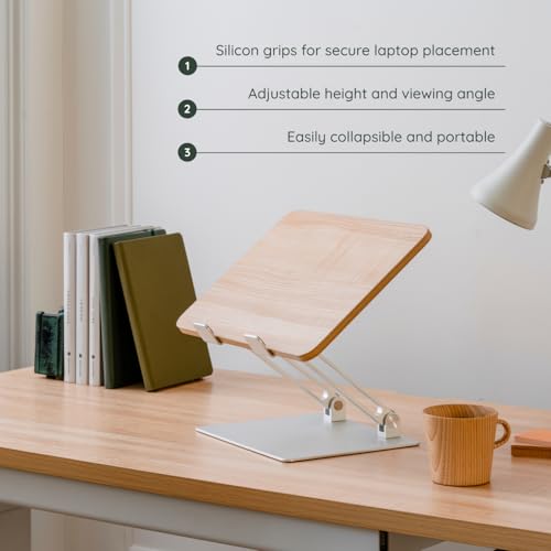 Image of Branch Adjustable Laptop Stand, Portable Wooden Laptop Riser