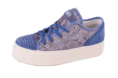 Baskets à lacets pour femme GUESS bleues tennis mode légères