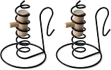Spiral Candle Holder Set of 2, Primitive Courting Style or Taper Candles, 6 inches Sturdy Iron with Removable Turner